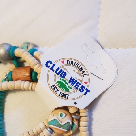 New Club West Wood Bead Necklace Long - Picture 5 of 5